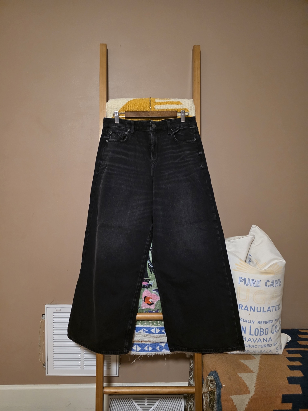 American Eagle Outfitters Black Wide-Leg Jeans